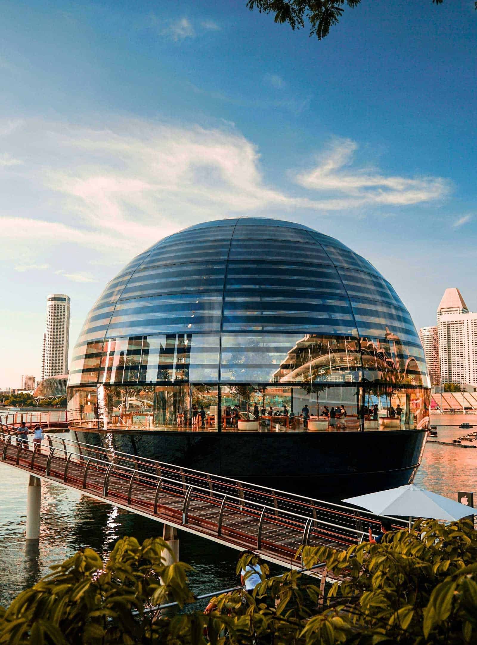 Floating Apple Marina Bay Sands Store Glass Dome
