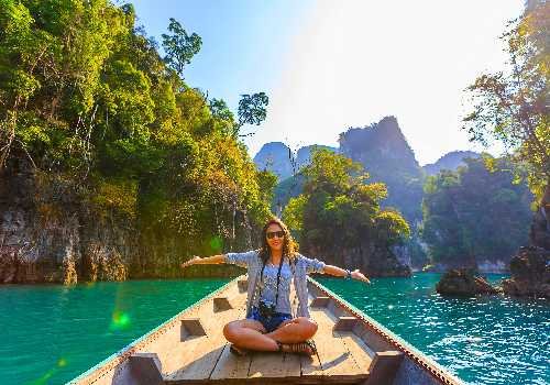 Woman in Thailand on Boat