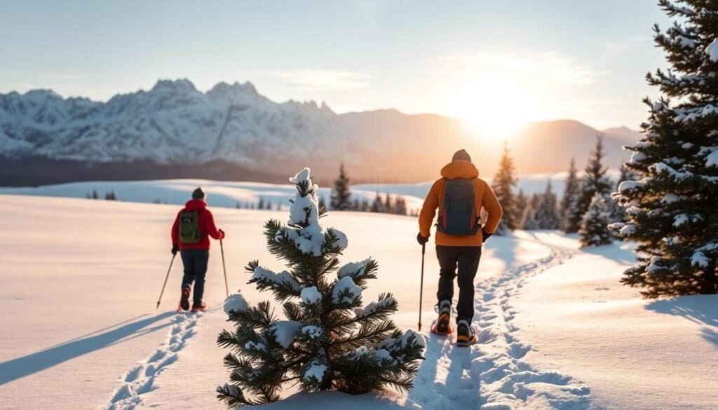 snowshoeing and winter hiking