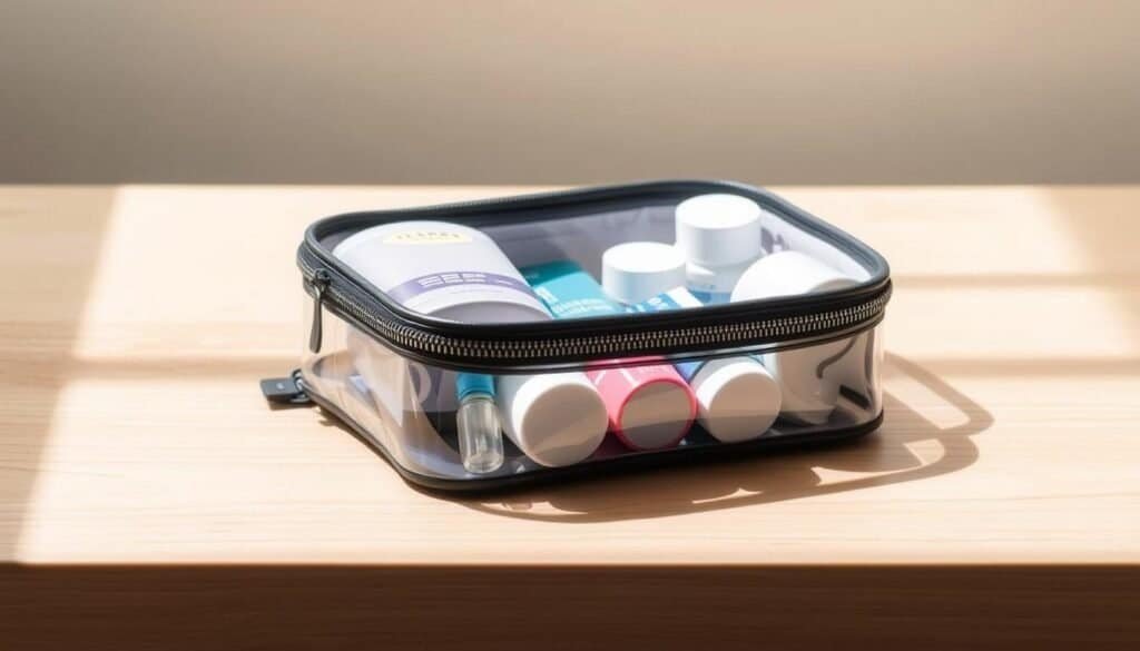 TSA-friendly toiletries case