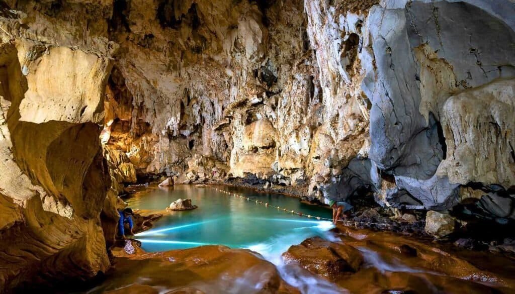 Stalactite Cave with Lake Inside